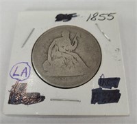 1855 Silver Sitting Liberty Half Dollar