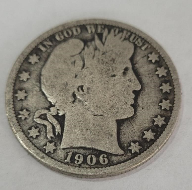 1906 Silver Barber Half Dollar