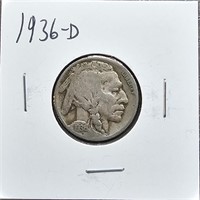 1936 D Buffalo Nickel