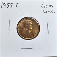 1955 S GEM UNC Lincoln Wheat Cent