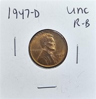 1947 D UNC RB Lincoln Wheat Cent