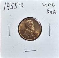 1955 D Red UNC Lincoln Wheat Cent
