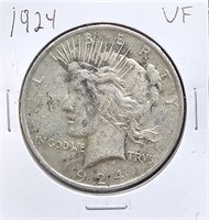 1924 VF Silver Peace Dollar