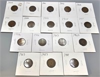 17 Pcs Diff Date Indian Head Cent