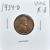 1954 D UNC RB Lincoln Wheat Cent