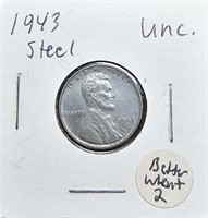 1943 UNC Steel Lincoln Wheat Cent