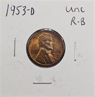 1953 D UNC RB Lincoln Wheat Cent