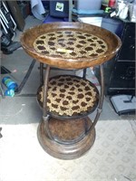 TWO FOOT TALL 3 TIER WOOD TABLE