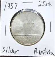 1957 Austria Silver 25 Schillings