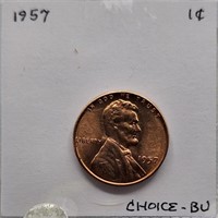 1957 CHOICE BU Lincoln Wheat Cent