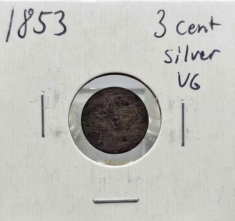 1853 VG Silver 3 Cents