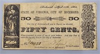 1862 Confederate Richmond, VA 50 Cents