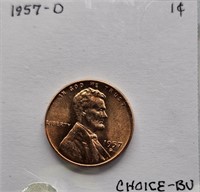 1957 D CHOICE BU Lincoln Wheat Cent
