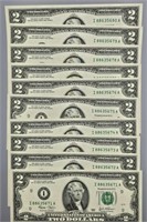 10 Pcs Consecutive Serial UNC  $2