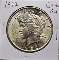 1922 Gem BU Silver Peace Dollar