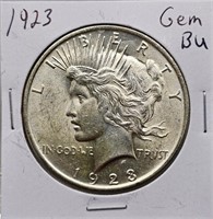 1923 Gem BU Silver Peace Dollar