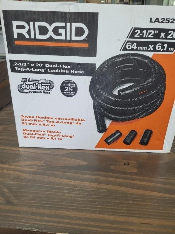 NEW Rigid 2 1/2 x20' Extendable hose