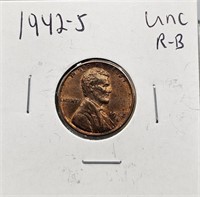 1942 S RB UNC Lincoln Wheat Cent