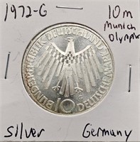 1972 G German Silver 10 Marks