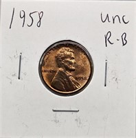 1958 RB UNC Lincoln Wheat Cent