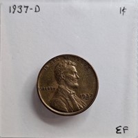 1937 D EF Lincoln Wheat Cent