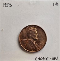 1953 CHOICE BU Lincoln Wheat Cent