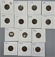 15 Pcs Diff Date Indian Head Cent