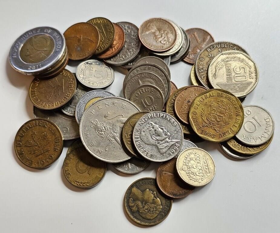 Lot of 50 Assorted Foreign Coins