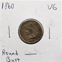 1860 VG Rnd Bust Indian Head Cent