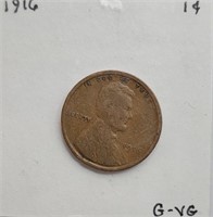1916 G VG Lincoln Wheat Cent
