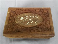VINTAGE TRINKET BOX WITH ROSEWOOD HANDCRAFTED