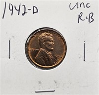 1942 D RB UNC Lincoln Wheat Cent