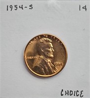 1954 S CHOICE Lincoln Wheat Cent