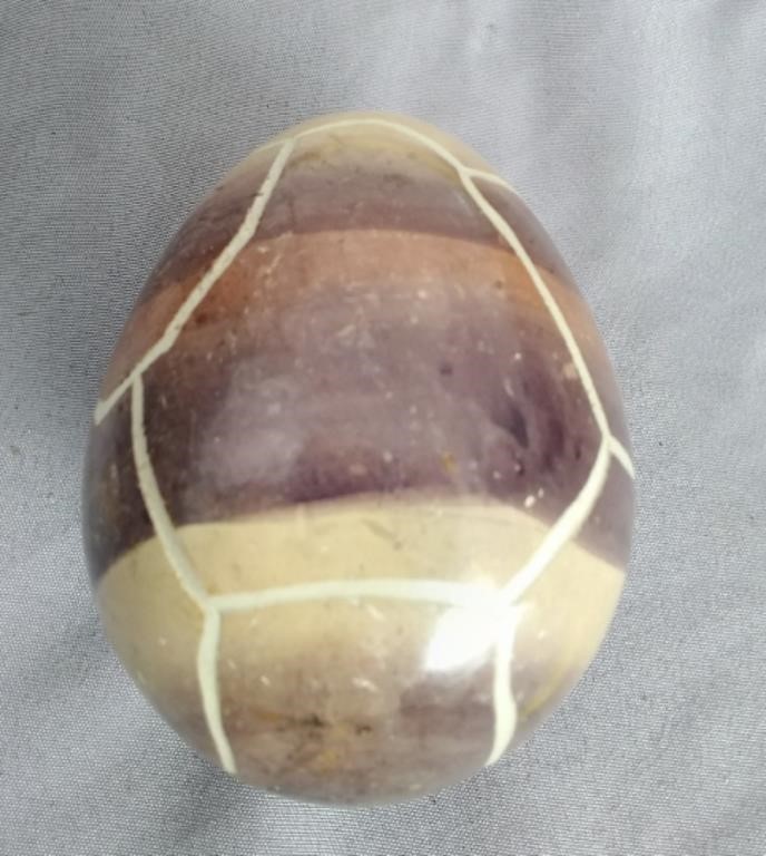HEAVY MARBLE EGGS EDGED STONE PAPERWEIGHT3 INCH