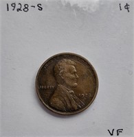 1928 S VF Lincoln Wheat Cent