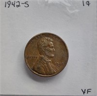 1942 S VF Lincoln Wheat Cent
