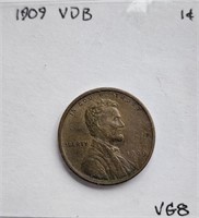 1909 VDB VG8 Lincoln Wheat Cent