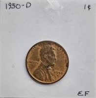 1950 D EF Lincoln Wheat Cent