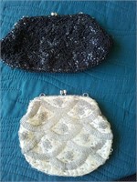 LOT DEAL TWO VINTAGE BEADED CLUTCH PURSES