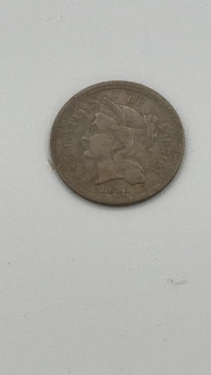 1881 US 3 Cent Piece