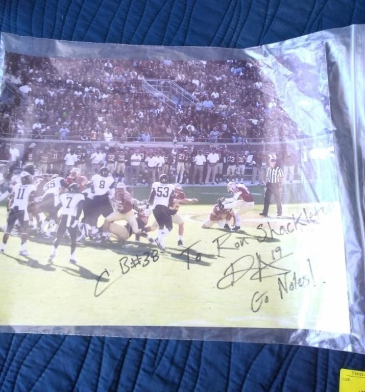 FLORIDA STATE POSTER. SIGNED. WITH EXTRA PHOTO