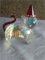 SIMON DESIGNS CRYSTAL KITTY CAT WITH RED HAT AND