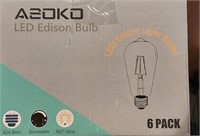 6pk Large LED Edison Bulbs