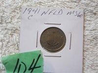 Newfoundland 1941C 1 cent lustrious Uncirculated
