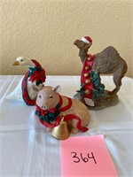 Tom Rubel, silver deer Christmas figurines#364