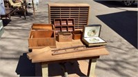 Antique Collectable Box, wooden boxes, shelves