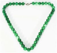 Chinese Green Jadeite Stone Necklace.