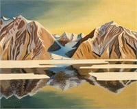 Greenland Fjord, Painting after Rockwell Kent.