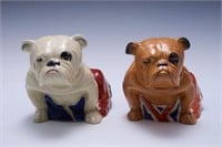 Pair of Royal Doulton Bulldogs w/ British Flags.