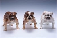 Lot of 3 Large Royal Doulton Bulldog Figures.